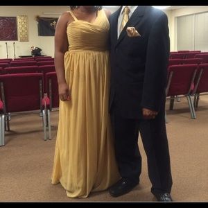 Gold bridesmaid dress